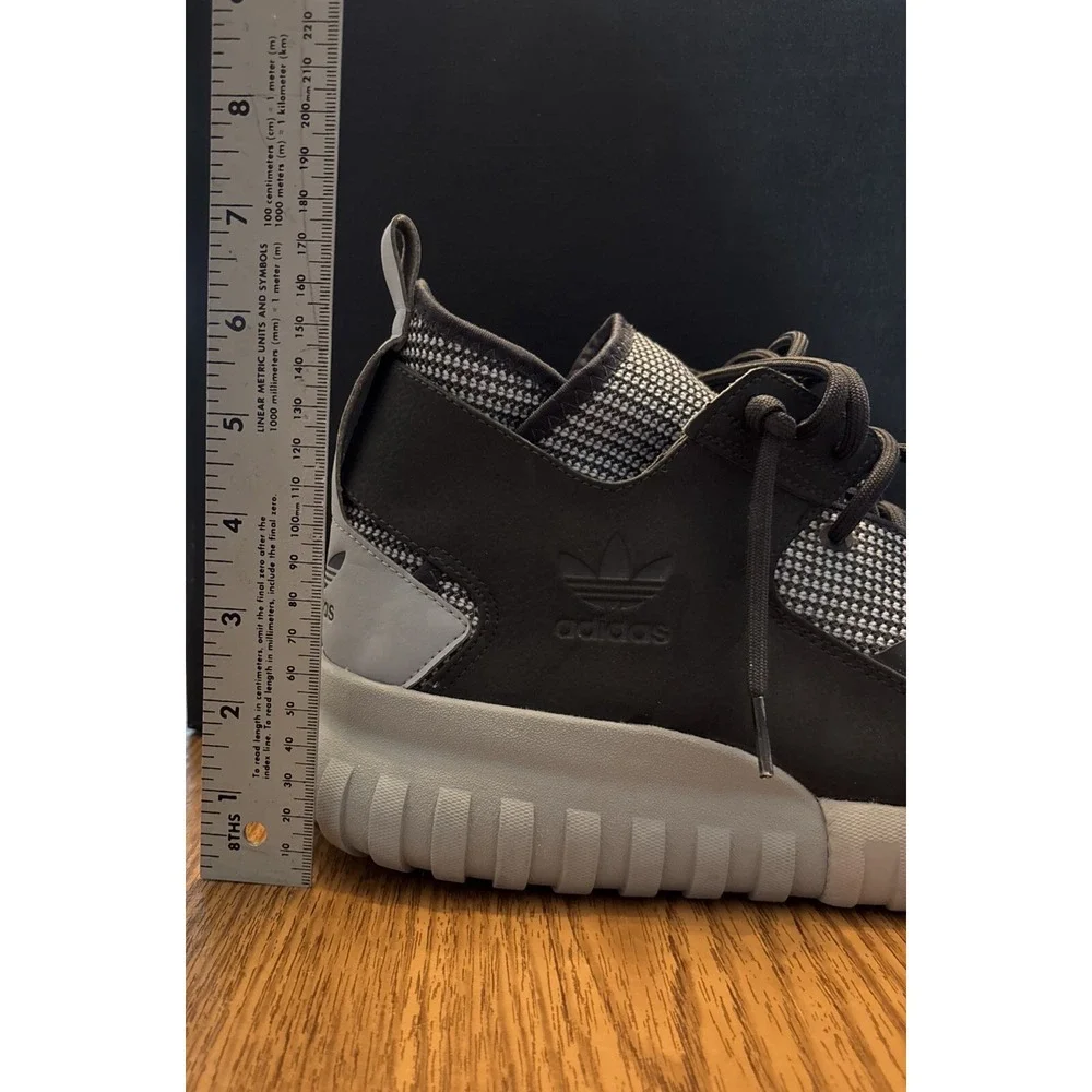 Adidas Tubular X Sneakers Mens 13 Black Grey Knit AF6368 Mid Top Lifestyle Shoes